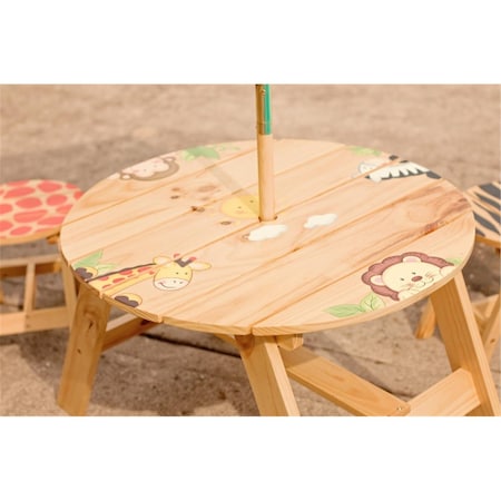 Teamson Design Outdoor Table and 2 Chairs Set - Sunny Safari- Outdoor Collection TD-0030A